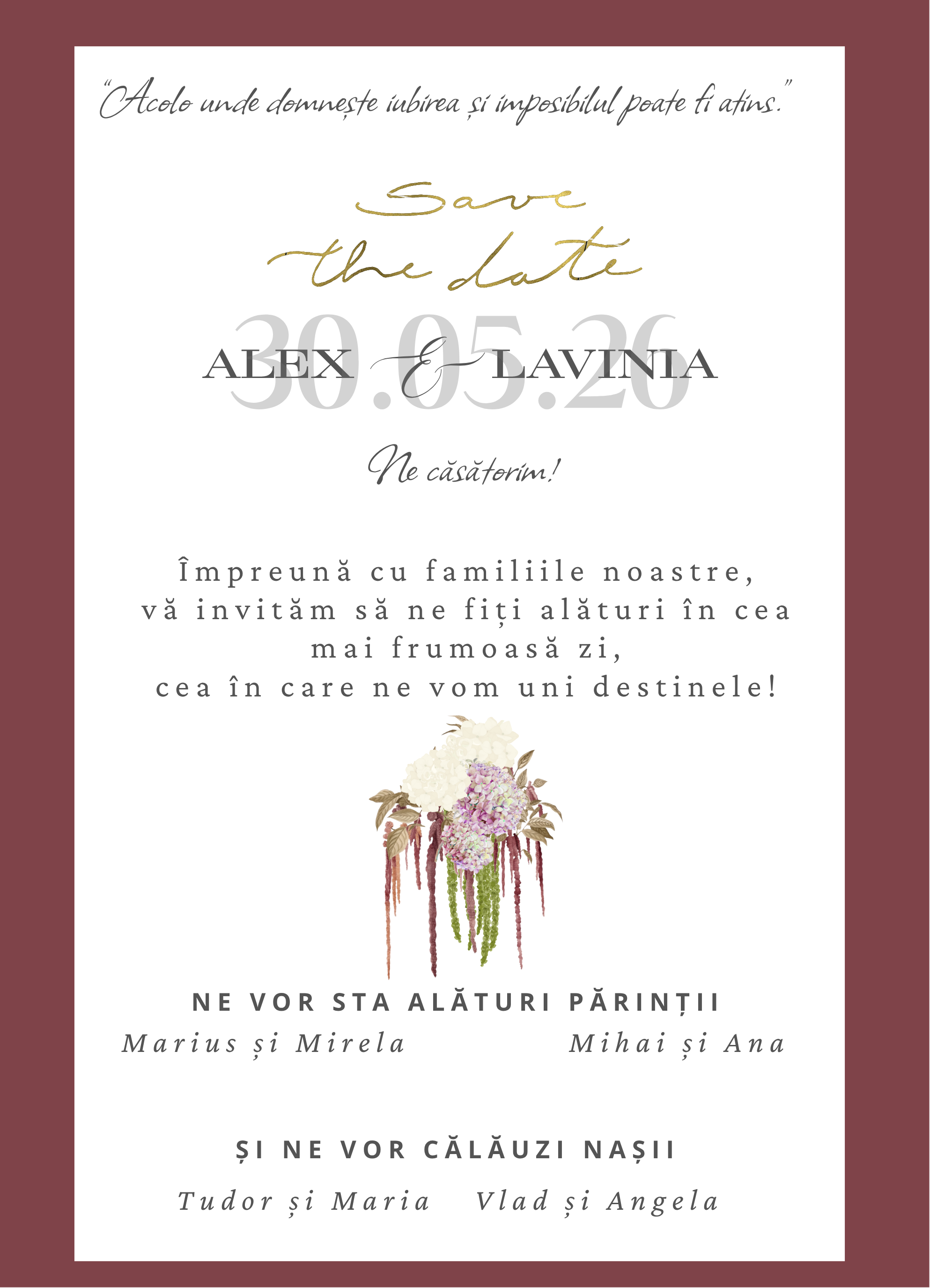 Burgundy Envelope - Printată