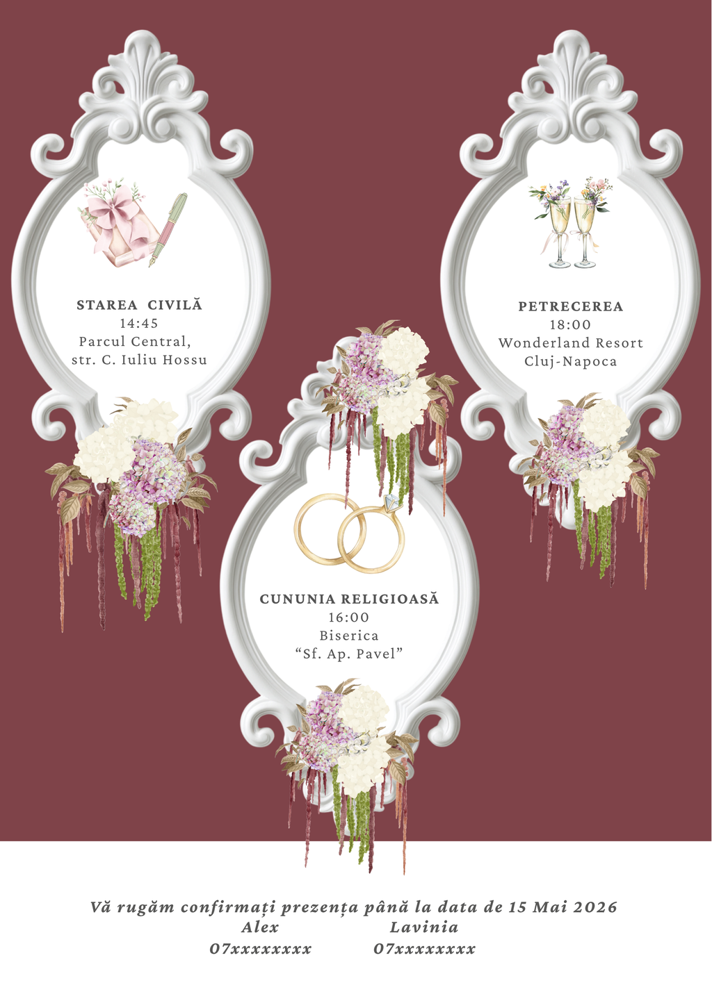 Burgundy Envelope - Printată
