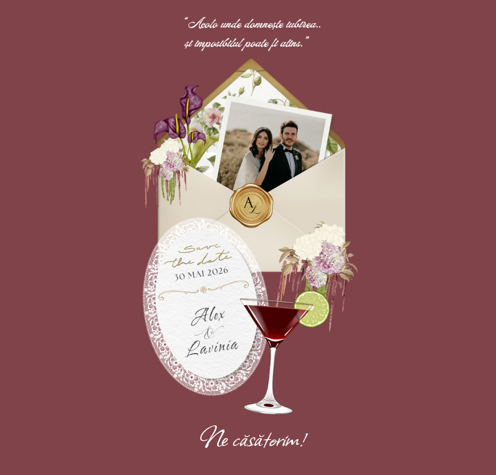 Burgundy Envelope - Digitală